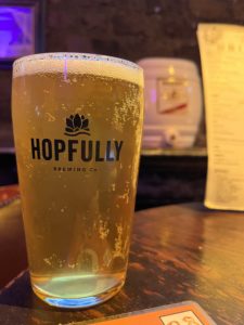 A pint of Hopfully inside The Back Page
