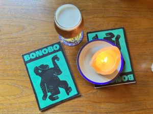 Bonobo: candles, beer and a menu